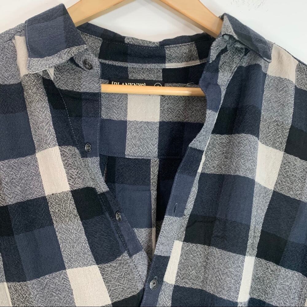 BlankNYC Blue and Tan Drape Twist Front Plaid Tunic S NWT - Picture 6 of 14